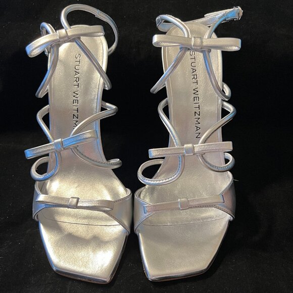 Stuart Weitzman Tully 100 Bow Strappy Sandals Size 7B EU 37.5 - Picture 3 of 6